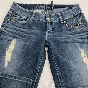 Guess blue distressed jeans